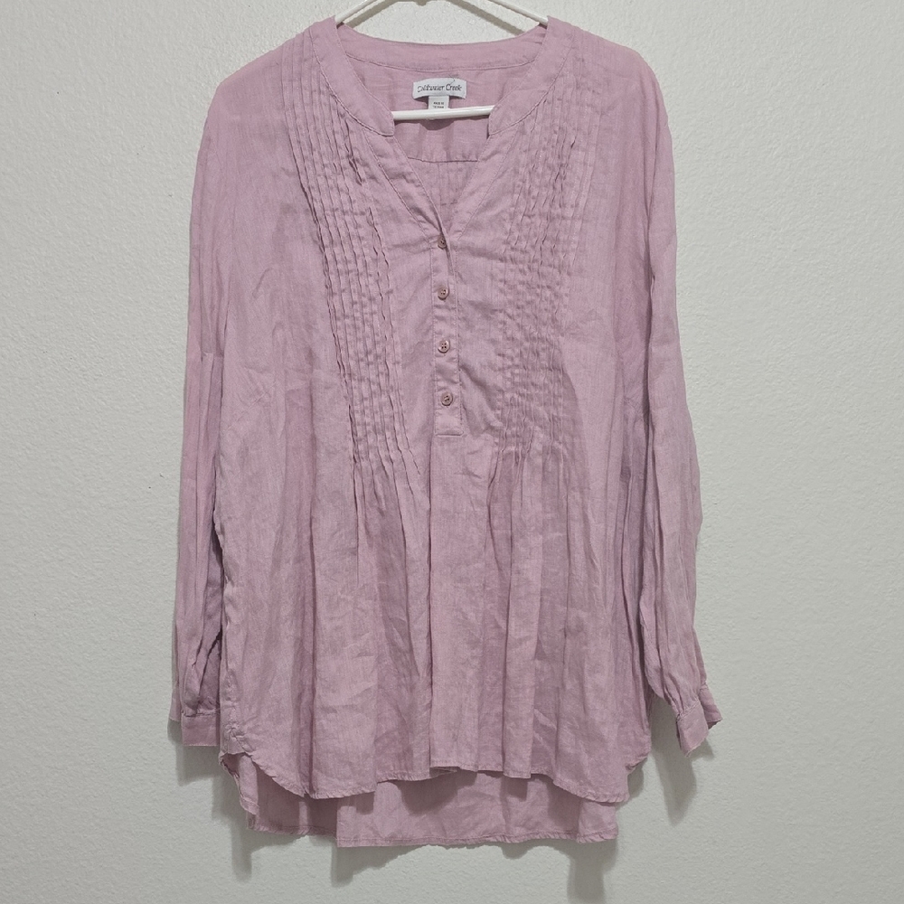 Coldwater Creek Mauve Pleated Blouse 3X